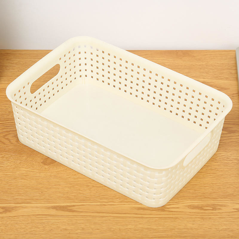 Impact Resistant Sustainable Woven Plastic Storage Basket For Bathroom Kitchen
