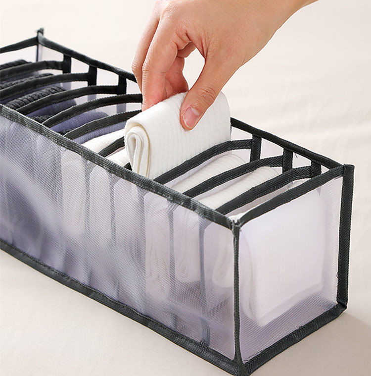 Folding Nylon 6 Grids Underwear Storage Bag Prevent Deformation For Bra