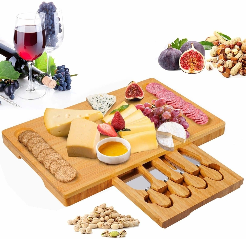 Large Premium Bamboo Cheeseboard For Charcuterie Wine Meat