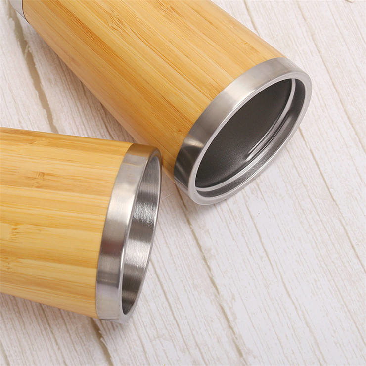 Travel Bpa Free 450ml Bamboo Coffee Cup With Slide Lock Lid