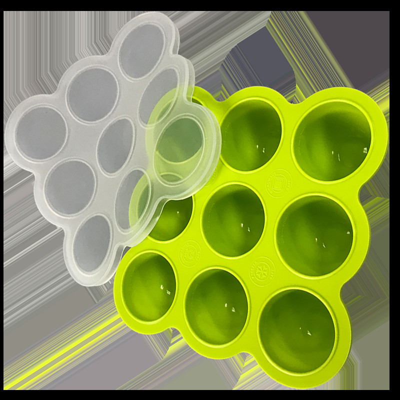 1L Bpa Free Reusable Round Ice Cube Tray Silicone With Lid