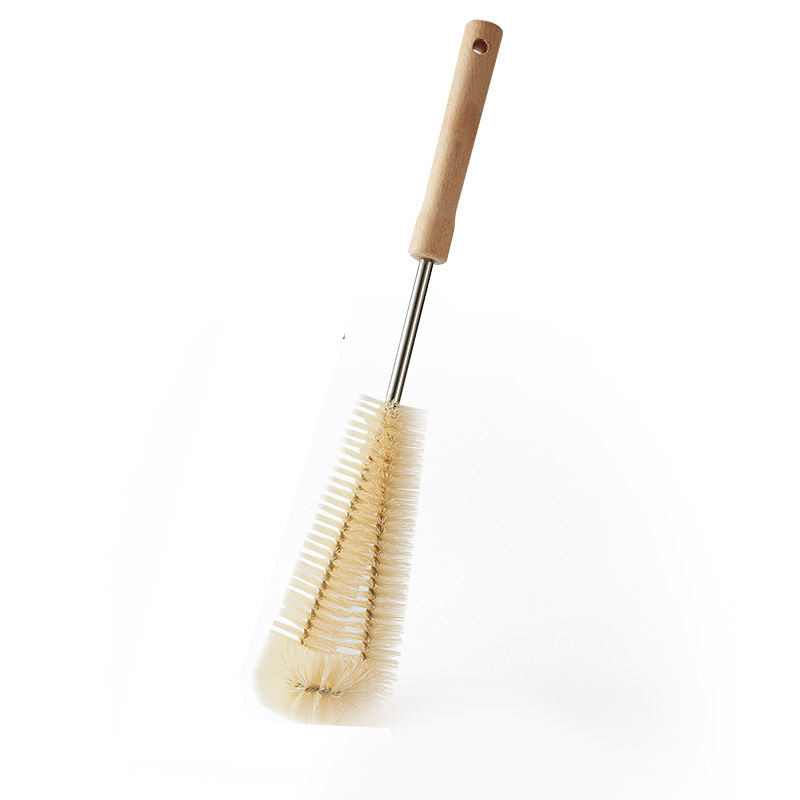 Customized Ergonomic Bamboo Bottle Brush Cleaning