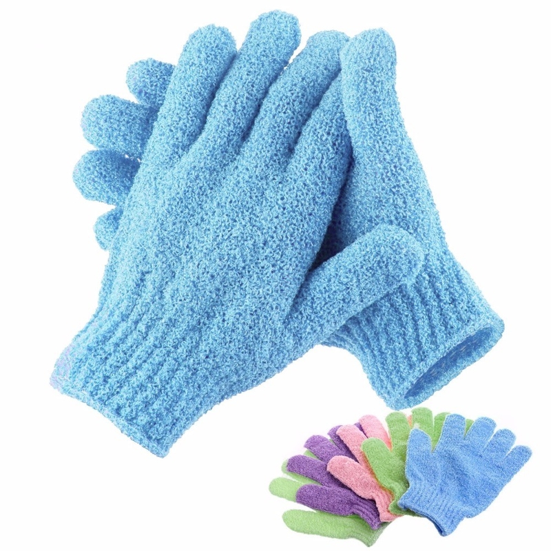 Nylon Polyester Body Wash Tool 17.5*13.5CM Exfoliating Bath Gloves