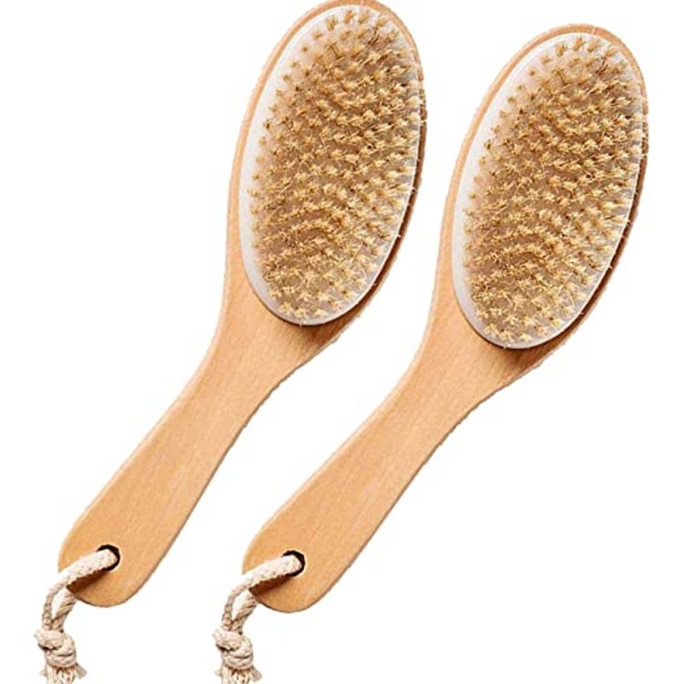 Bamboo Bristle Body Wash Tool 25cm Boar Bristle Brush