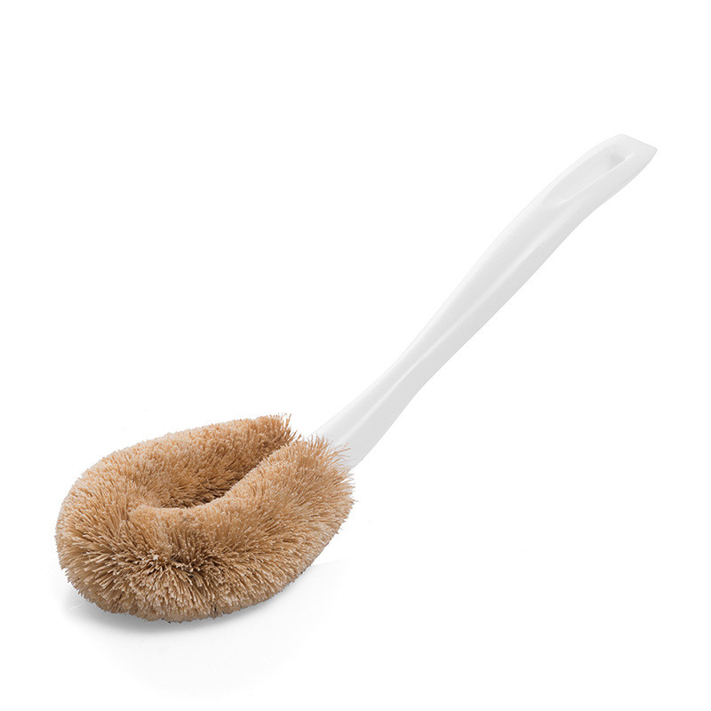 Long Handle Brown Wool PP Utensil Cleaner Brush Pot Washing 25*6*3cm