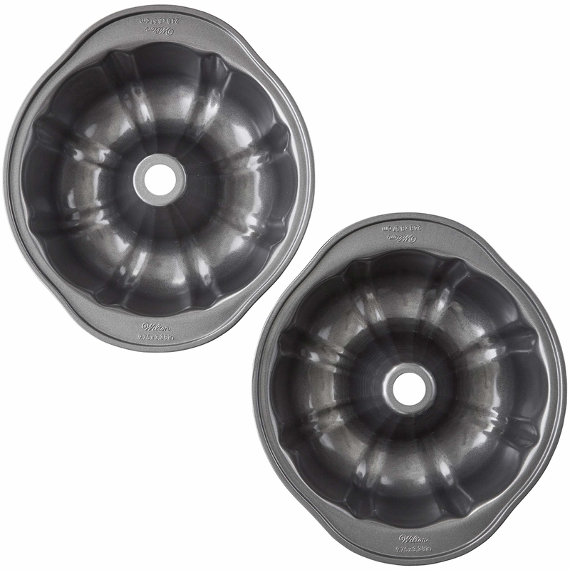 Silver 9'' Fluted Tube Pan Kitchen Bakeware Bake Mold 1.25 Pounds
