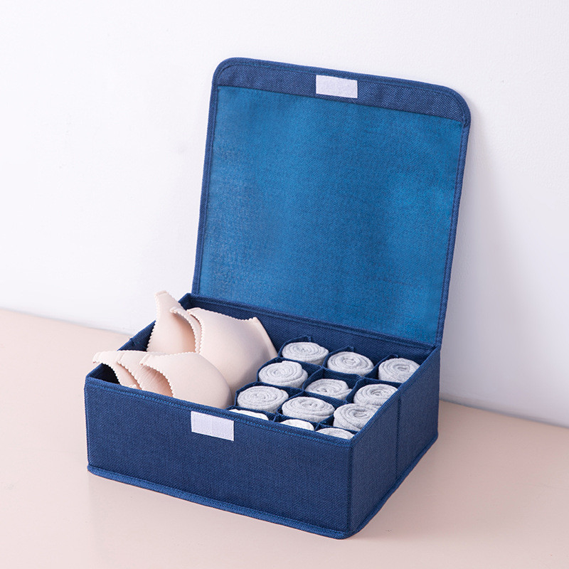 Washable Bra Foldable Linen Storage Boxes Cubes With Lids 200g