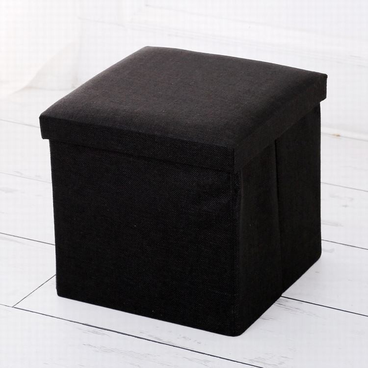 Padded Seat Linen Storage Boxes Storage Ottoman Cube 30*30*30cm