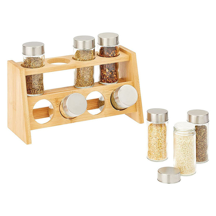 2 Tiered Bamboo Kitchen Storage Spice Holder For RVs Campers