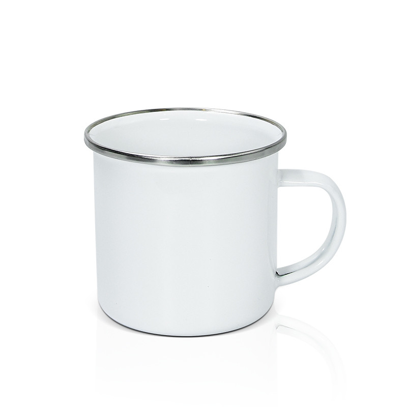 Sublimation Blank Drinking Water Mug 12oz Vintage Enamel Coffee Cups 30g
