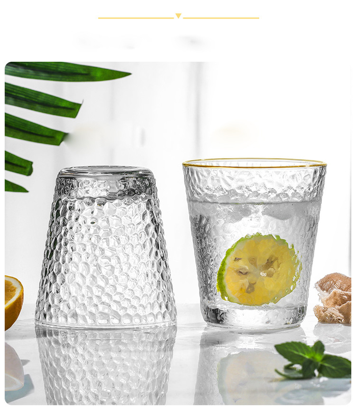 300ml 320cm 400ml Gold Rim Drinking Water Glasses Crystal Lead Free