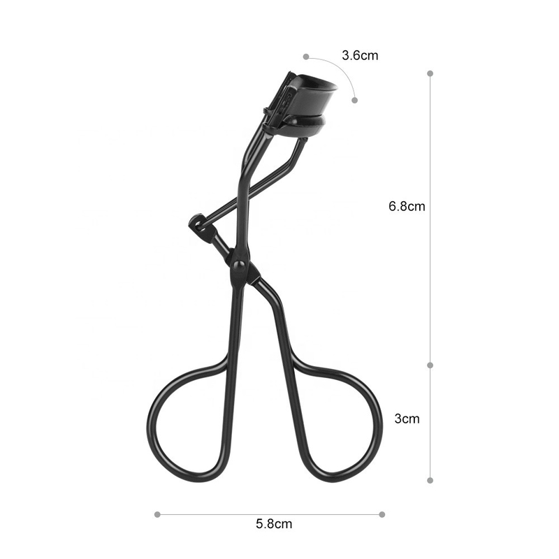 Carbon Steel Eco Friendly Beauty Eyelash Curler Black Heated