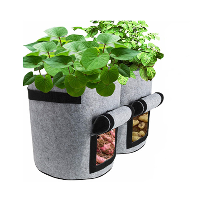 Recycled Polyester Felt Plant Tool Kit Potato Grow Bags 1 Gallon 3 Gallon