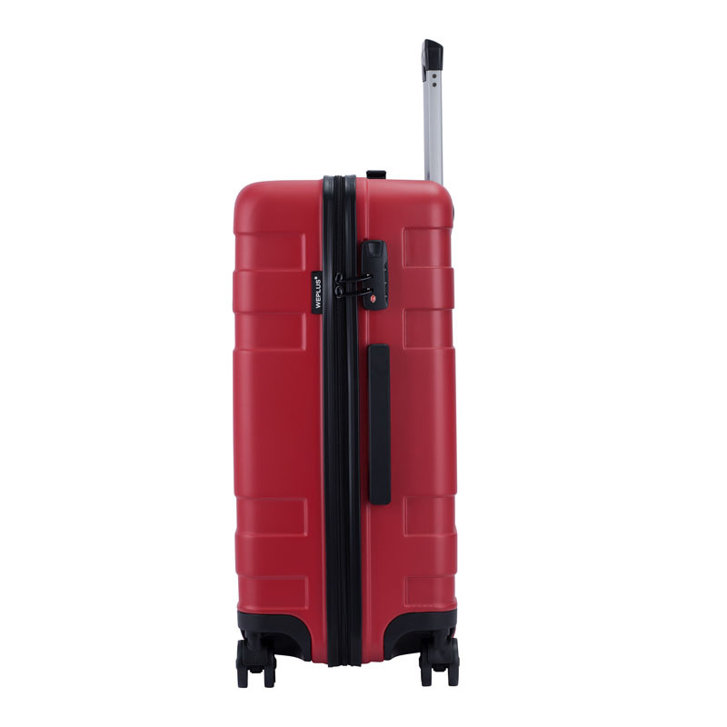 Red ABS 20 Inch Vacation Travel Bags Luggage 360 Degree Rotating