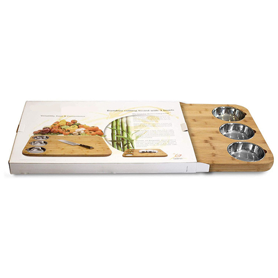 Kitchen 22.4*16.2*1.5 Inches Bamboo Butcher Block With Juice Groove For Vegetables