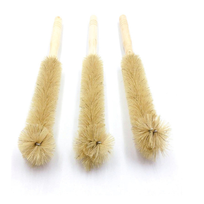 Coconut Scrub Long Handle Bottle Cleaning Brush Wooden