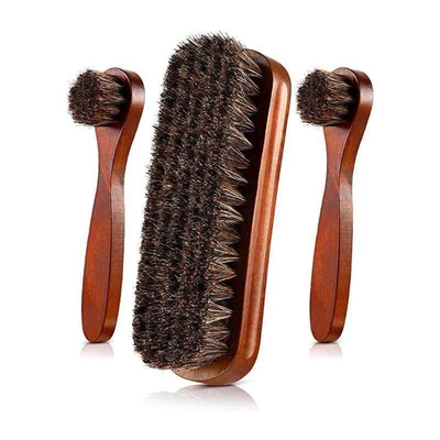 Bristles Horsehair Wooden Shoe Brush Cleaning Polish