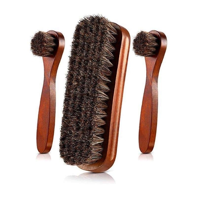 Bristles Horsehair Wooden Shoe Brush Cleaning Polish