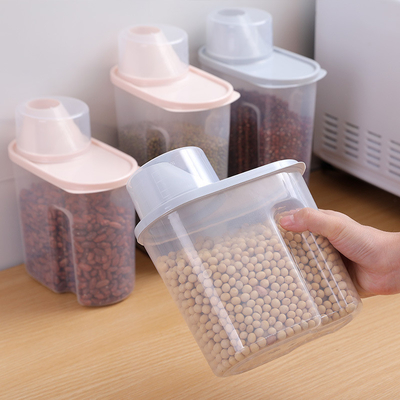 Beans Cereals 1 Kg Airtight Rice Container Box Kitchen Plastic For Food