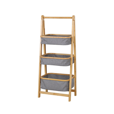 Washing 3 Layer Oxford Bamboo Laundry Hamper With Stand