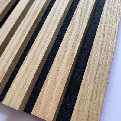 Wooden Strip Mdf Acoustic Panels Sound Absorbing 21mm For Wall