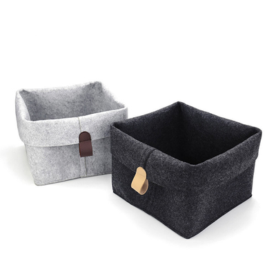 Nordic Desktop Box Grey felt baskets for storage Multiple Functional