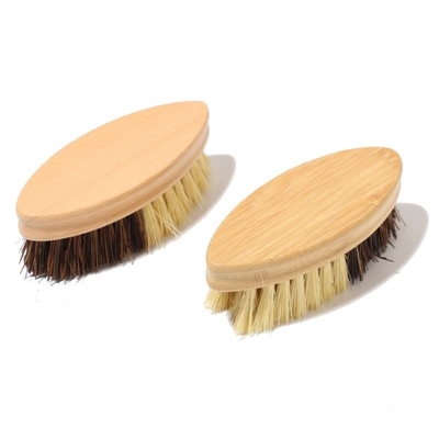 Ergonomic Handle Bamboo Vegetable Brush Wooden Kitchen Cleaning