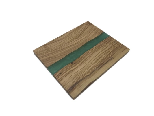 Natural Handcrafted Design 2cm Olive Wood Serving Board With Resin