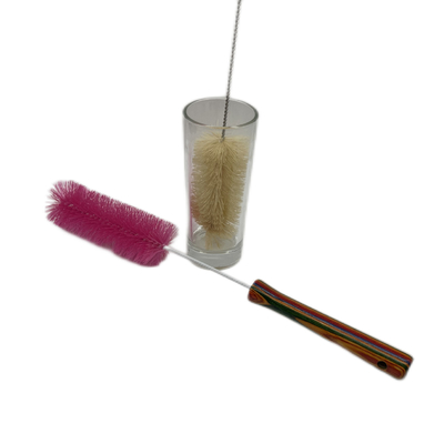 Kitchen household cleaning bottle brush PET brush on long wooden handle