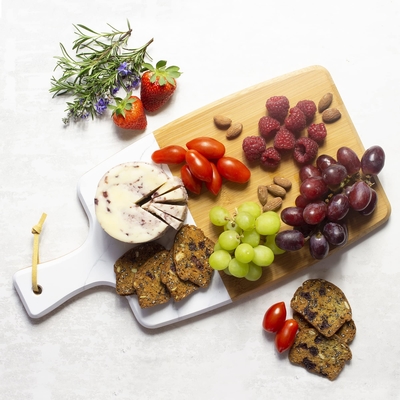 Kitchen wood Cutting board Marble Acacia wood splicing tray with handle