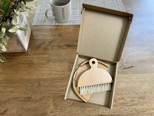 Home Kitchen Cleaning Brush Mini Wood Brush Dustpan Brush Set