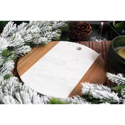 Kitchen Tray Marble Acacia Wood Splicing Cutting board