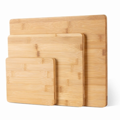 Kitchen rectangular bamboo and wood cutting board 3 PCS set