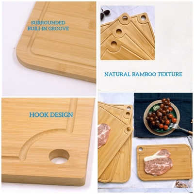 38x27x1.5cm Square Bamboo Cutting Board Kitchen Camber Greener Chef With Groove