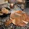 Kitchen Acacia Wood Round Cutting Board With Handle