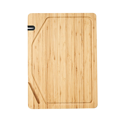 Custom 38x28cm Bamboo Butcher Block Cutting Board With Phone Holder Knife Sharpener