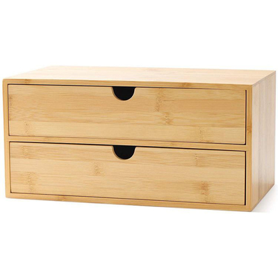 Natural Organic Bamboo Cosmetic Storage Box Functional 12.99x7.48x6.26 Inch