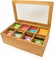 Bamboo Pantry Tea Organizer With Clear Window Top