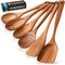 Non Stick Bamboo Wooden Spatula Kitchen Cooking 6 Pieces