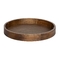 Brown Round Walnut Rustic Wood Serving Tray Food With Handles