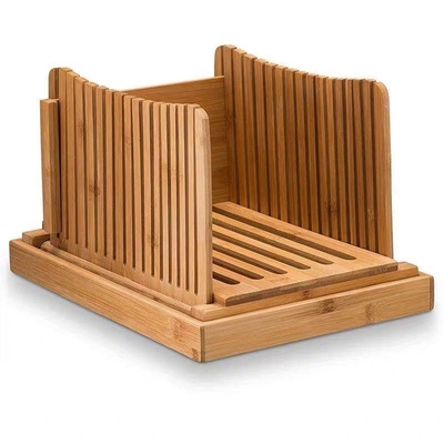 Antibacterial Bamboo Bread Slicer Rack Foldable Wooden Manual