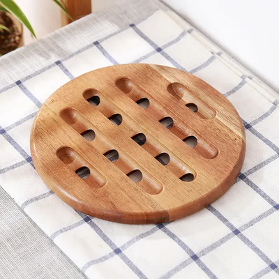 Wooden Trivet Natural Bamboo Cup Mat Pads Coaster Dia 25 Cm