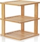 Bamboo Free Standing Wood Rack , Kitchen Countertop Corner Shelf 10x10x11.5 Inches