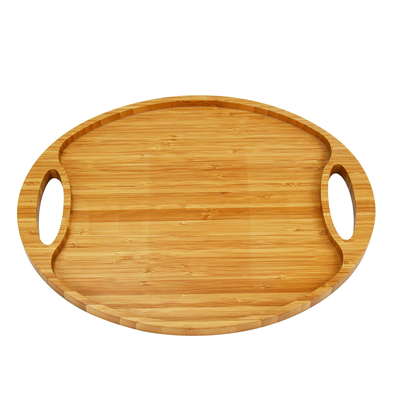 Oval Bamboo Solid Wood Serving Tray Light Weight For Food