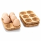 Wood Egg Durable Bamboo Tray Set With 6 Holes