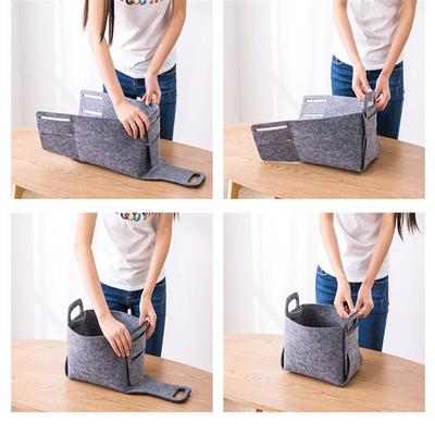 Rectangular 100% Polyester Felt Clothes Storage Containers Opp Bag Packed Customizable Package
