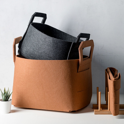 Rectangular 100% Polyester Felt Clothes Storage Containers Opp Bag Packed Customizable Package