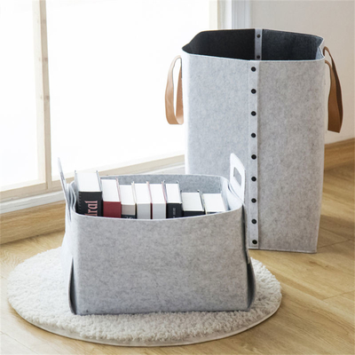 Customized Color Modern Polyester Felt Storage Baskets For Clothes Organization