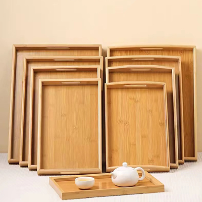 Bamboo set of 3 Large Serving Tray for Coffee Food Breakfast Dinner
