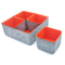 3-4cm Fabric 4 Combinations Gray Felt Storage Cube Bin 120mL